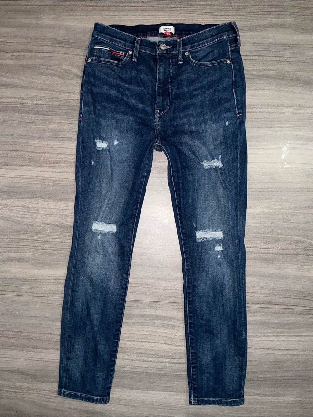 Tommy Hilfiger Tommy Jeans High Rise Distressed Skinny Jeans - Size 10 / W30